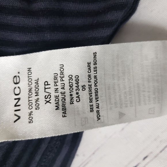 Vince Stripped Men Crew Neck Tee Shirt Size XS - Picture 6 of 6